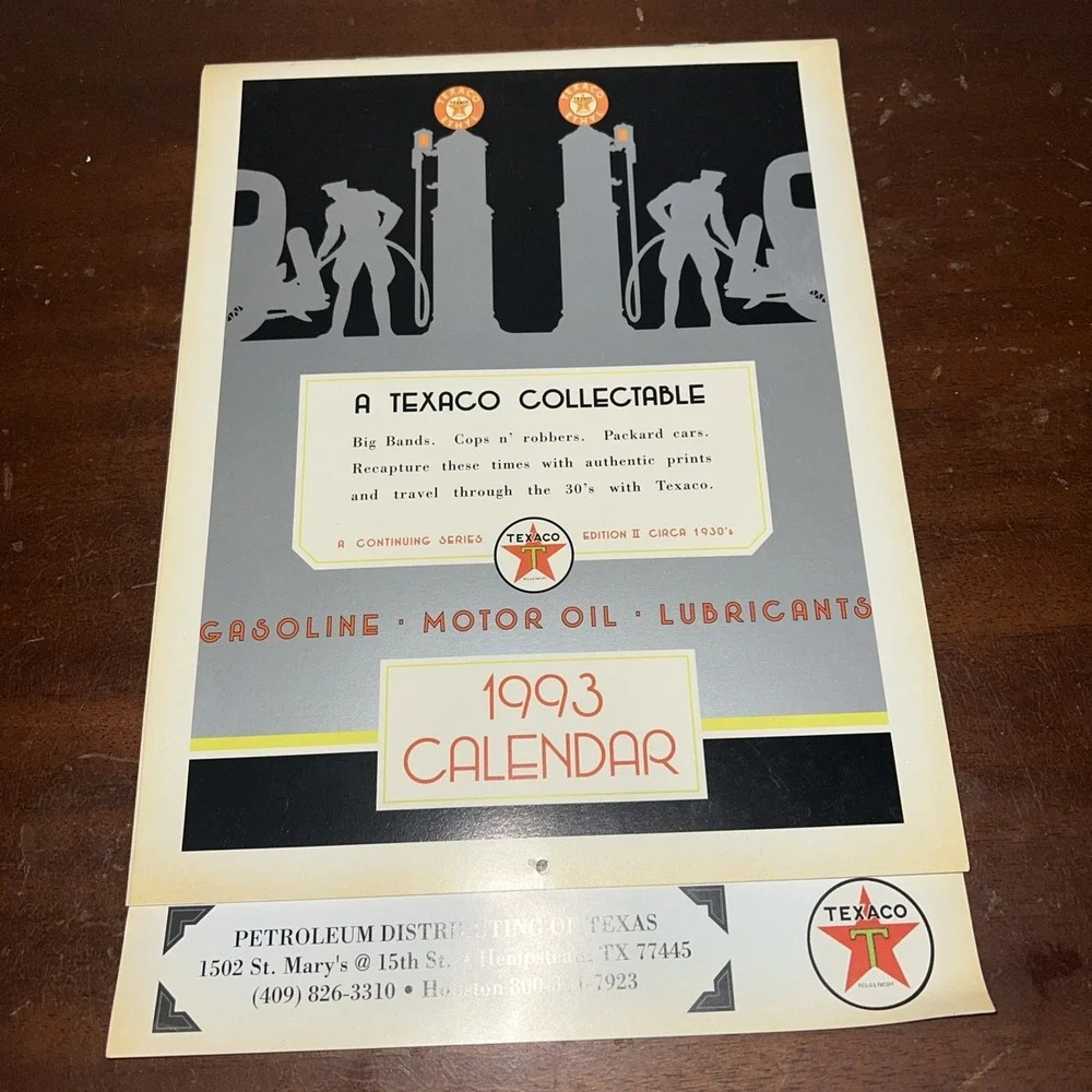 Nine Texaco Calendars From 1992 To 2000, Great Condition & Graphics UNUSED‎